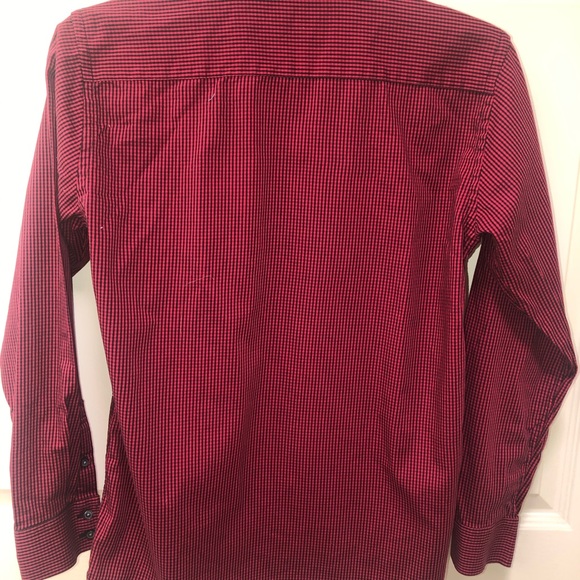 Gingham checked patterned collared dress shirt 16 - Picture 2 of 4